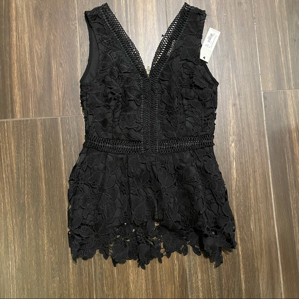 Work tank top - formal tank - lace black tank